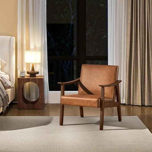 Accent Chair, Armchair with High Back Brown