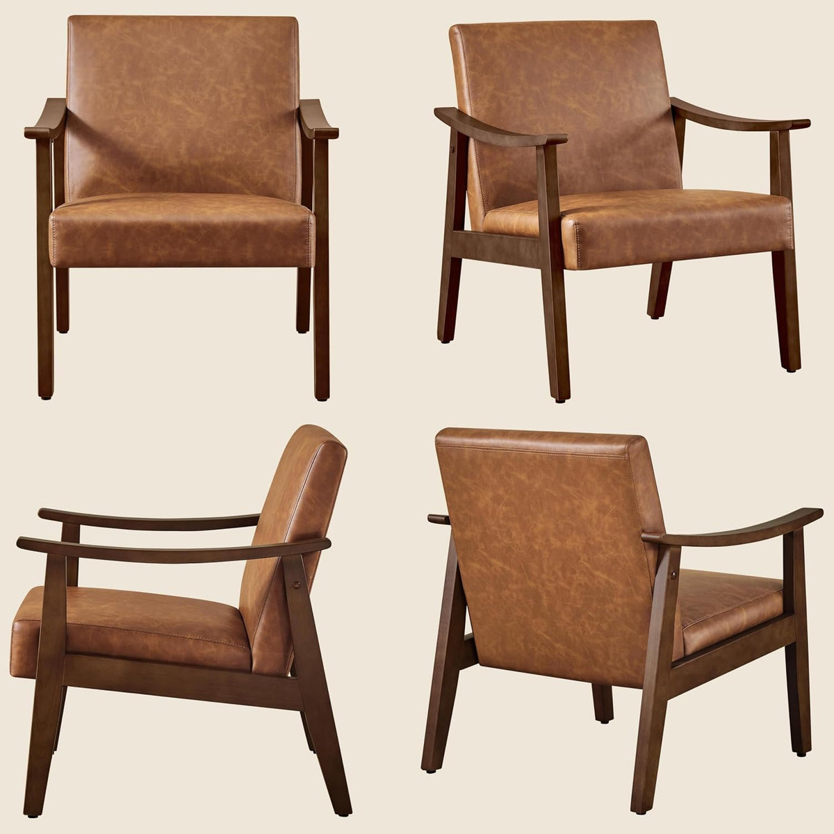 Accent Chair, Armchair with High Back Brown
