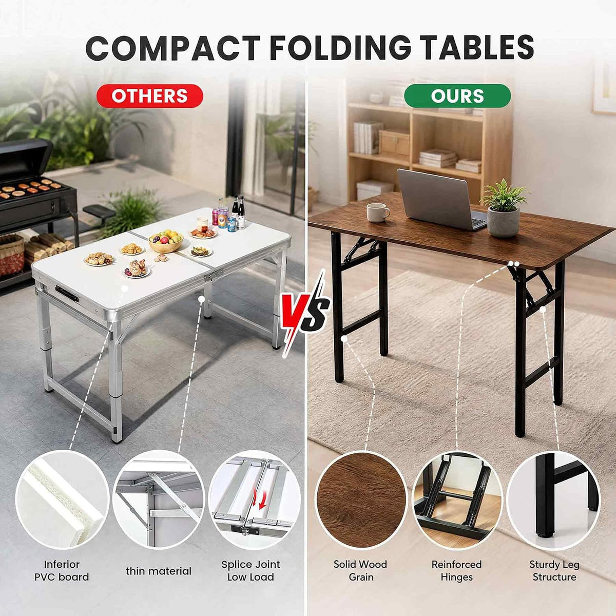 Folding Desk,31.5 Inch No Assembly Folding Computer Desk, Space-Saving Small Desk for Home Office Bedroom Dorm Study