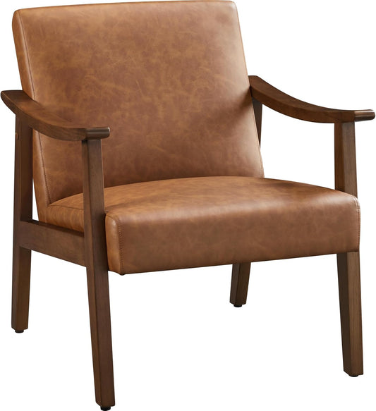 Accent Chair, Armchair with High Back Brown