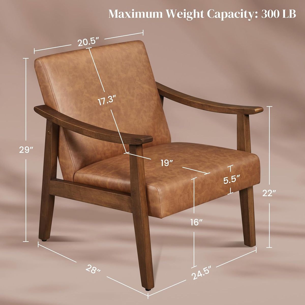 Accent Chair, Armchair with High Back Brown